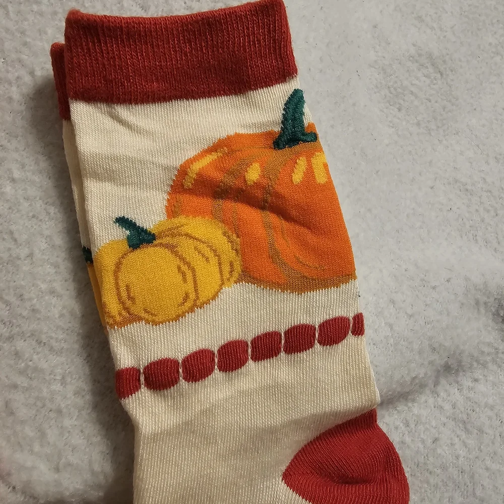 Set Of Three Fall Thanksgiving Pumpkin New Socks